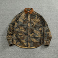 2025 Spring New American Retro Woven Twill Camouflage Cargo Shirt Men's 100% Cotton Washed Old Double Pocket Blouser Thin Jacket