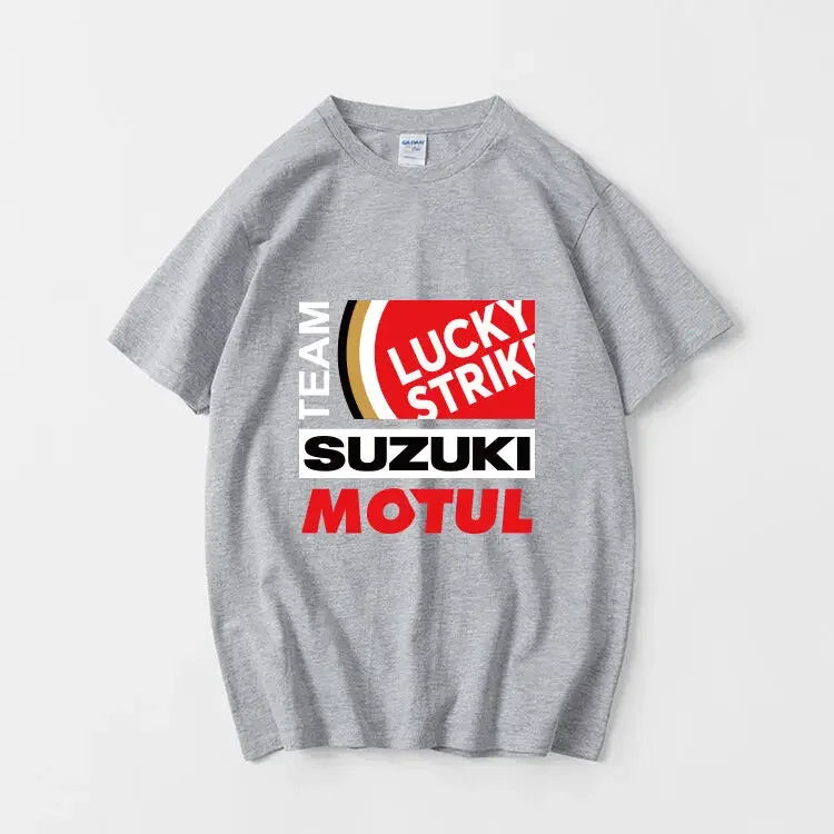 Suzuki Motorcycle Brand Men's Printed T-Shirt, Summer Style100% Cotton Comfortable and Breathable Short-Sleeve, 2026 New Arrival