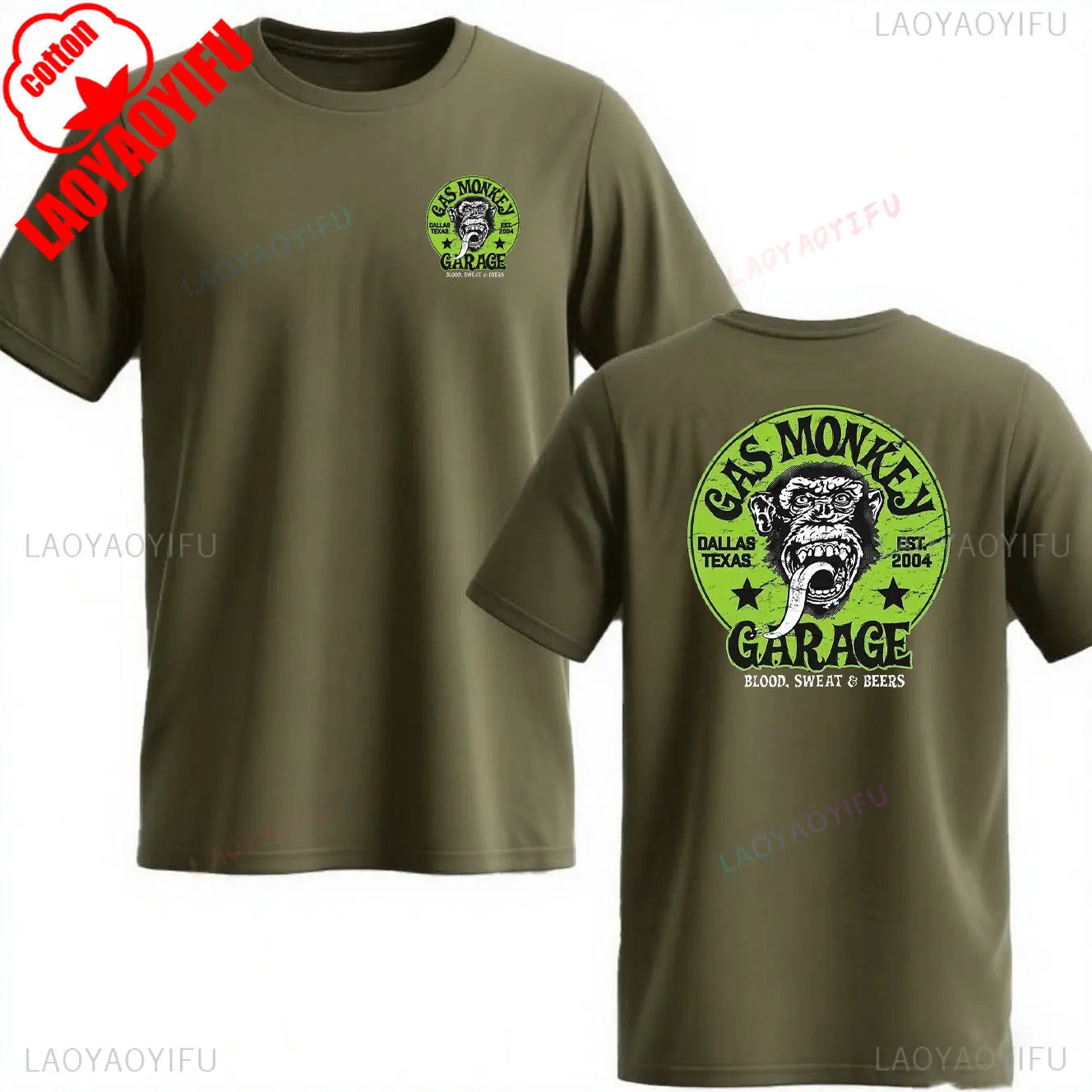 Trending Gas Monkeys Garage Print Short-sleev Hot Sale Vintage Fashion Men T Shirt Unique Classic Streetwear Harajuku Cotton Top