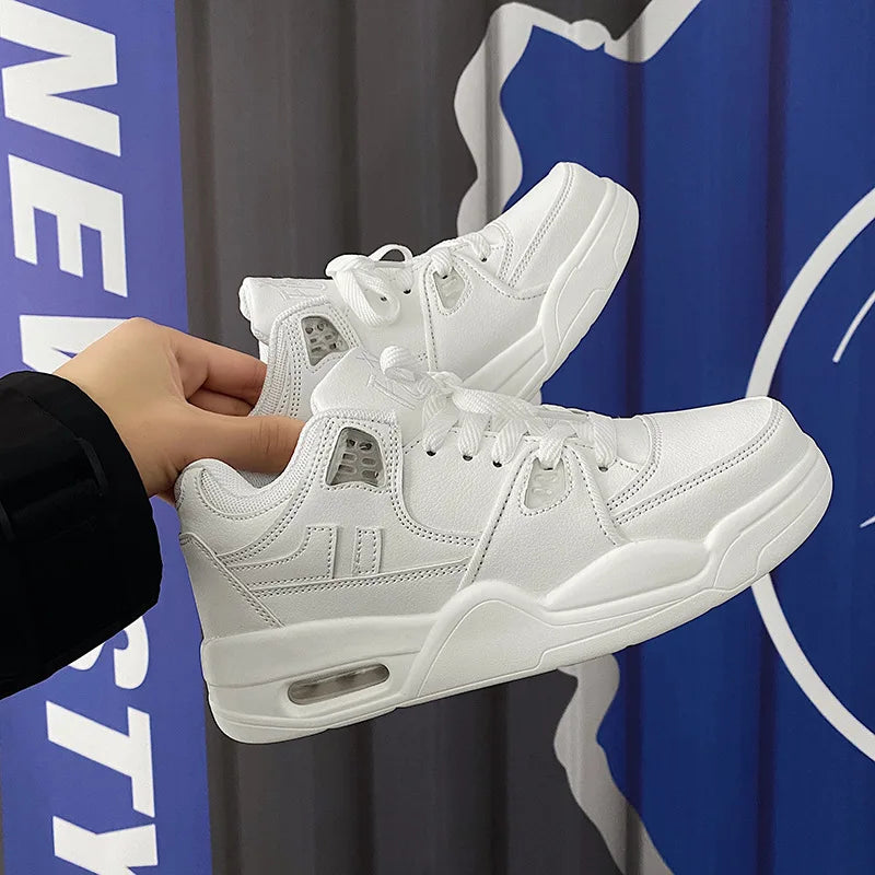 White Air Cushion Mens Sneakers Casual Male Flat Shoes Outdoor Male Running Shoes Solid Color Men Shoes New Zapatos Para Hombres