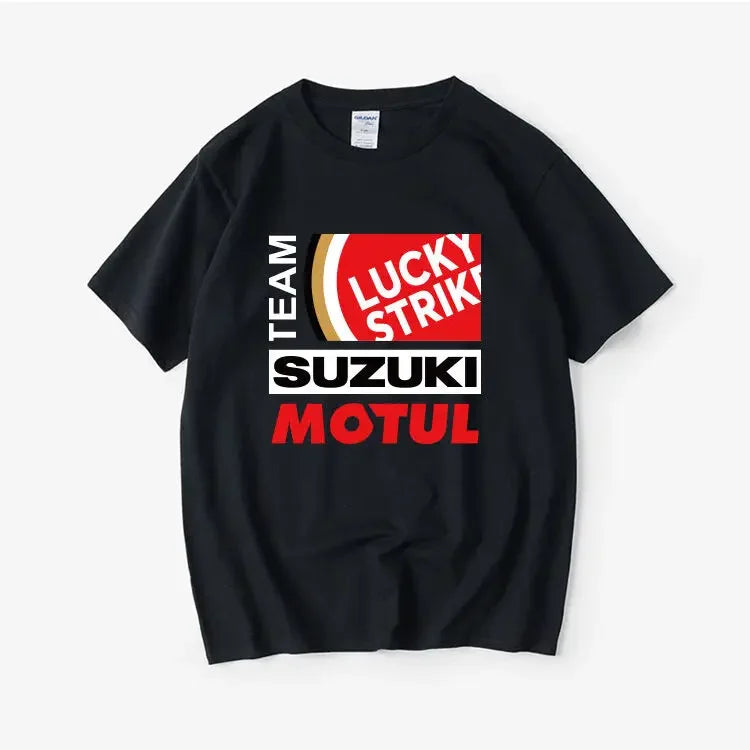 Suzuki Motorcycle Brand Men's Printed T-Shirt, Summer Style100% Cotton Comfortable and Breathable Short-Sleeve, 2026 New Arrival