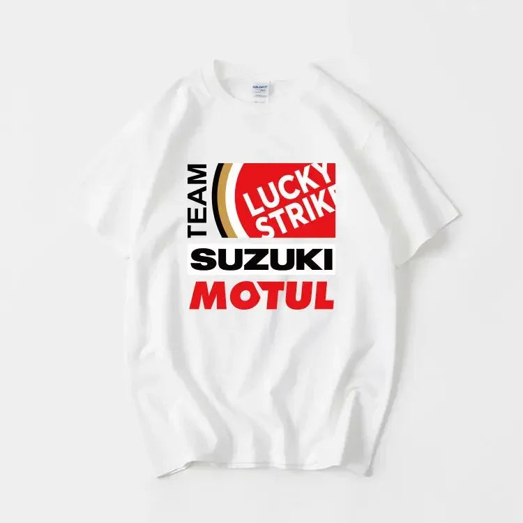 Suzuki Motorcycle Brand Men's Printed T-Shirt, Summer Style100% Cotton Comfortable and Breathable Short-Sleeve, 2026 New Arrival