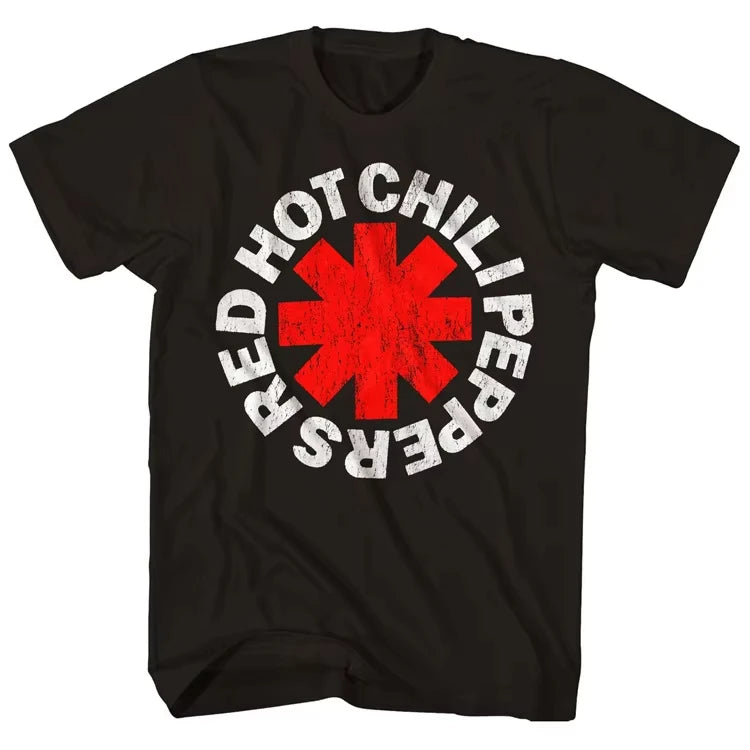 2026 New Cotton Tshirt Red Hot Chili Peppers Men Cartoon Cool Funny Women and  Men  T-shirt Harajuku Short-Sleeve Loose Tees
