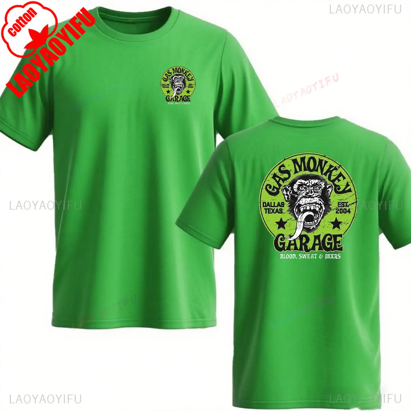 Trending Gas Monkeys Garage Print Short-sleev Hot Sale Vintage Fashion Men T Shirt Unique Classic Streetwear Harajuku Cotton Top